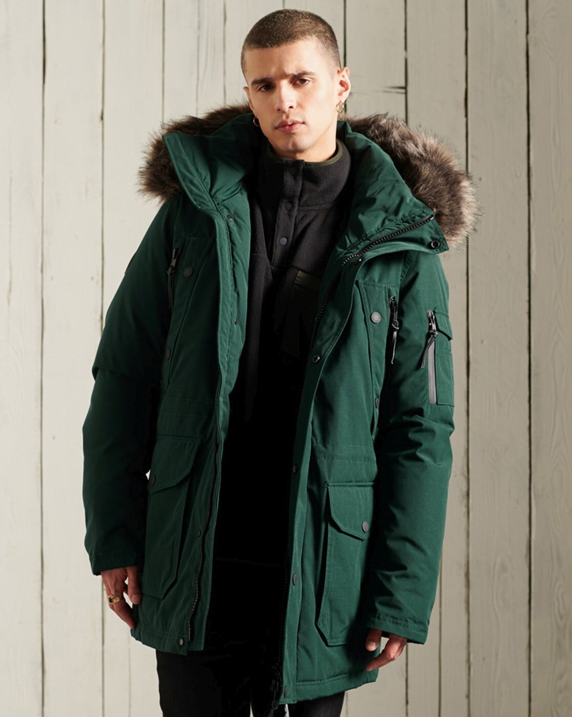 superdry premium parka mens