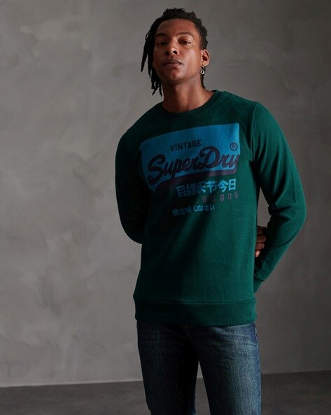 Superdry vintage logo panel crew hotsell