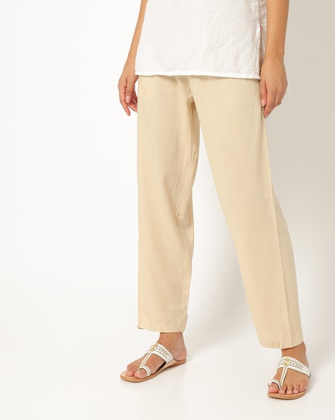 Buy Beige Pants for Women by Go Colors Online