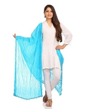 rangriti Turquoise Cotton Stole-picture-13