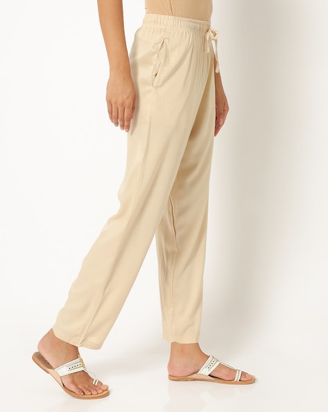 Buy Beige Pants for Women by Go Colors Online