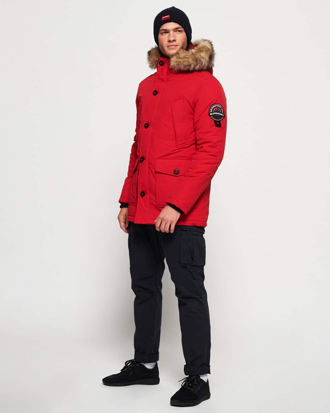 superdry red parka