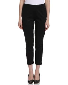 rangriti Black Cotton Slim Pants-picture-52