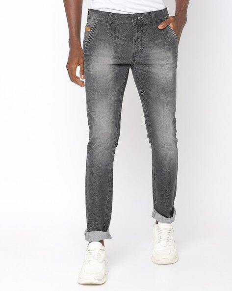 mens low rise black jeans