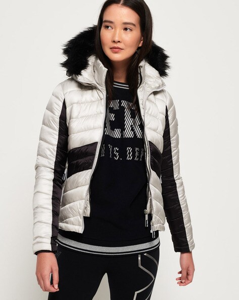 Hooded luxe chevron sales fuji jacket