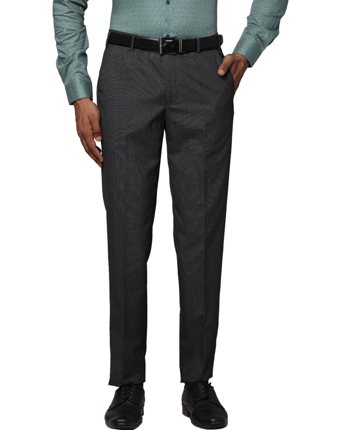 Buy Next Look Men Grey Slim Fit Solid Formal Trousers online  Looksgudin