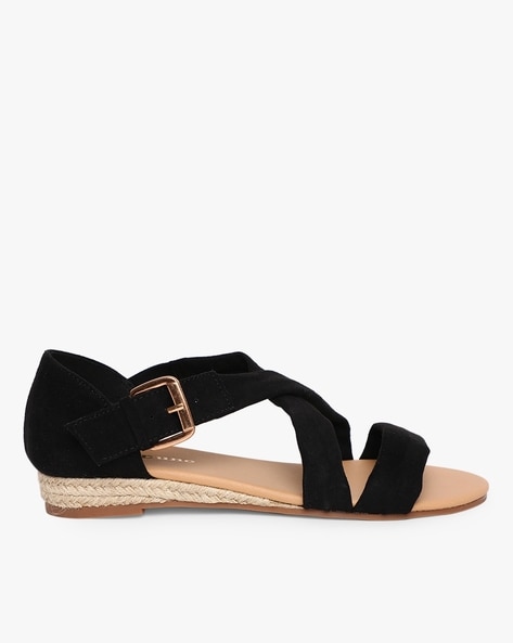 Black strap 2025 espadrille sandals