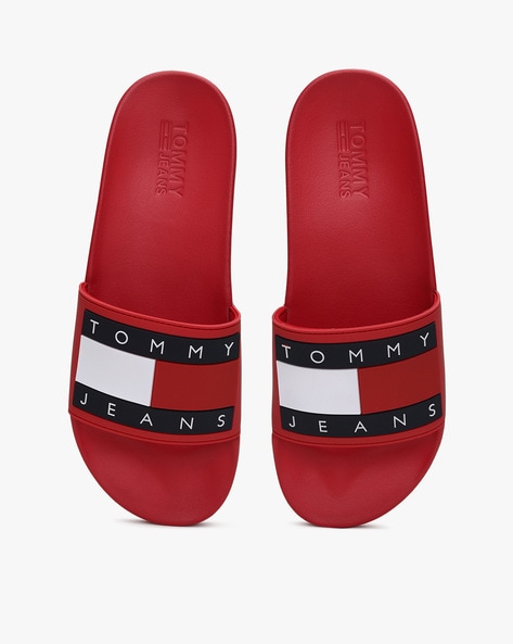 Tommy hilfiger best sale slides red