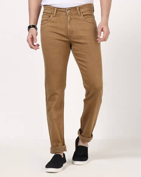 brown denim jeans