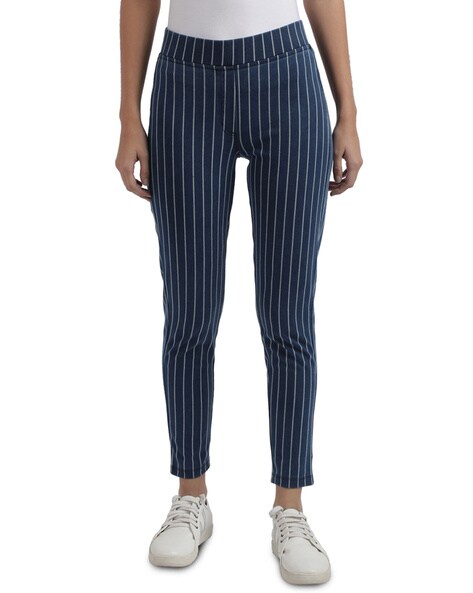 Striped Ankle-Length Jeggings