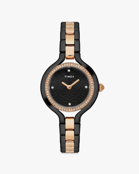 Timex black and hot sale gold watch