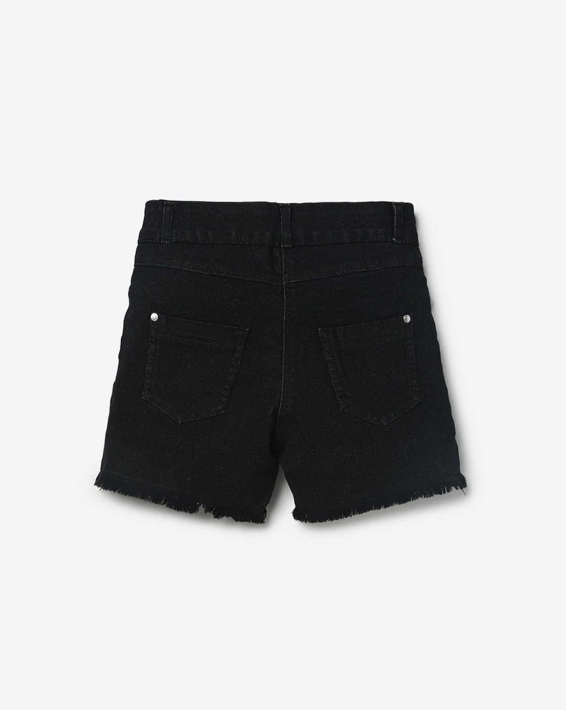 Girlfriend Denim Shorts in Washed Black - Grace and Lace