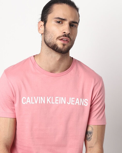 pink calvin klein t shirt mens