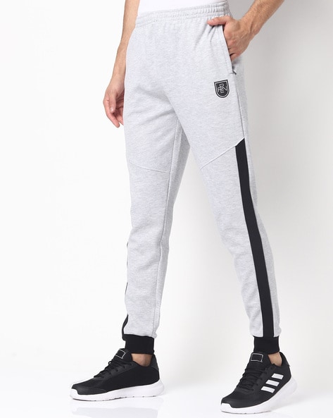 Panelled Slim Fit Cotton Joggers