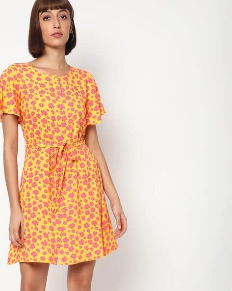 pink boutique yellow dress