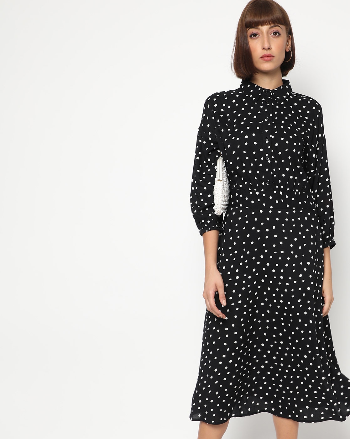 warehouse polka dot shirt dress