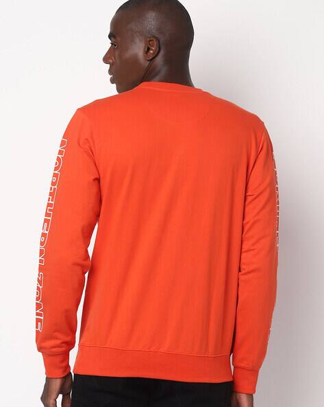 red orange sweatshirt