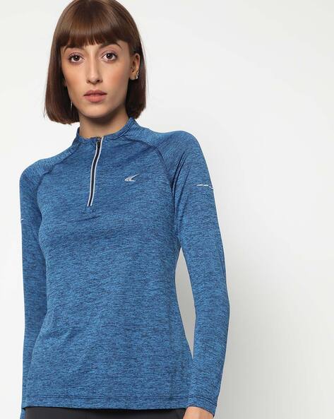 Heathered Quick-Dry Running Henley T-shirt