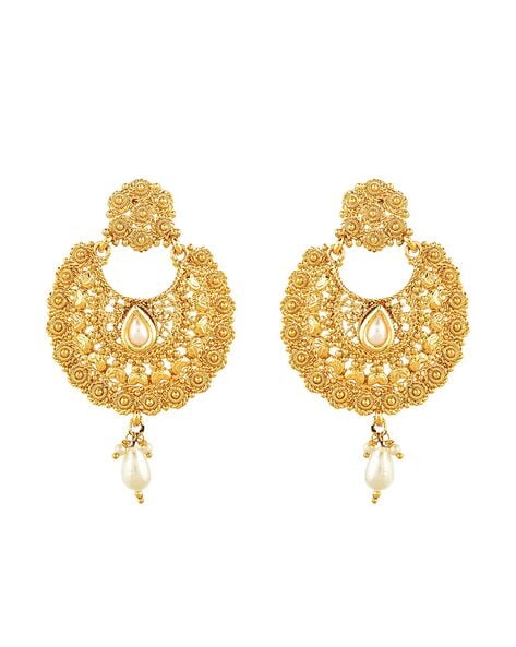 Flash Gold Plated | Fashion Flower Design Drop Female Earring - Gem O  Sparkle