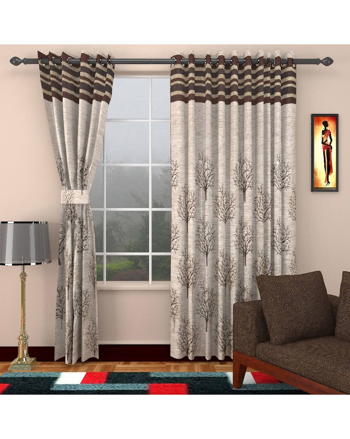 Buy Brown Curtains & Accessories for Home & Kitchen by Homefab India Online