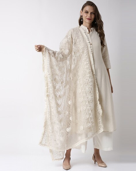 Embellished Dupatta with Embroidered Accent Price in India