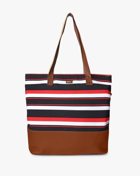 striped handbags
