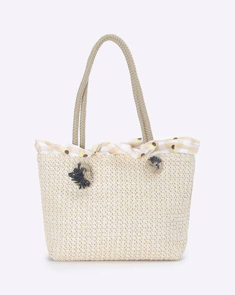 cream beach bag
