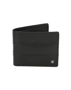 Buy Louis Philippe Men Black Textured Leather Two Fold Wallet