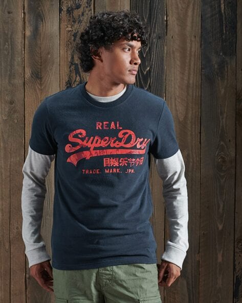 skammel Se venligst Bliver værre Buy Navy Blue Tshirts for Men by SUPERDRY Online | Ajio.com