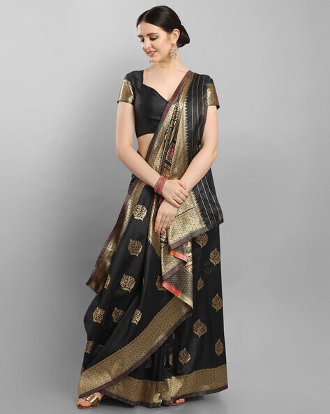 Buy Black Sarees for Women by Ethnic Junction Online