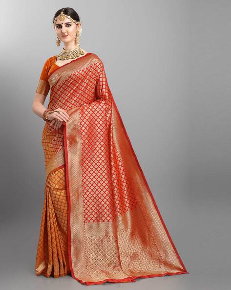 Buy Red Sarees For Women By Ethnic Junction Online Ajio Com