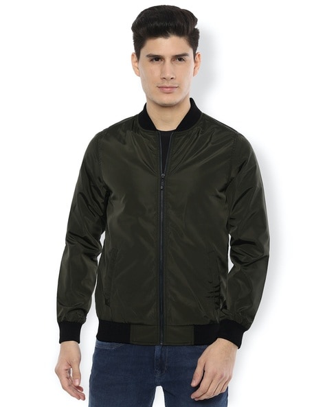 Bomber Jacket with Contrast Hems