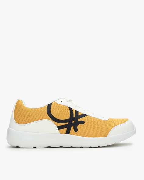 Lace Up United Colors Of Benetton Yellow Shoes Yellow Ucb Low Top