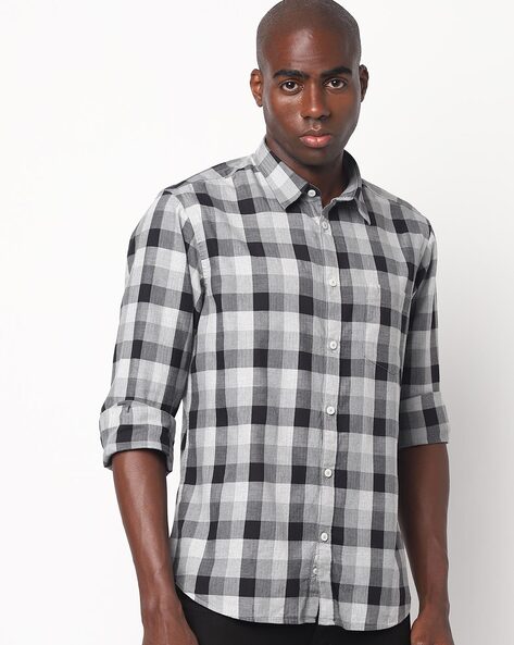 black check shirt mens india