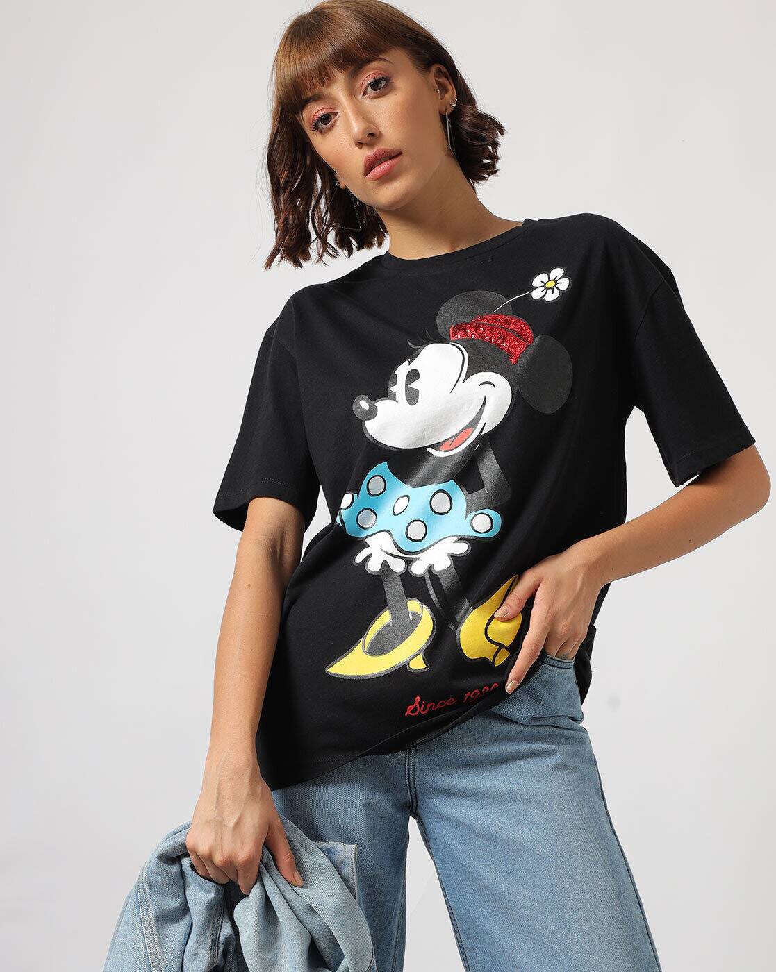 Buy Black Tshirts for Women by Outryt 