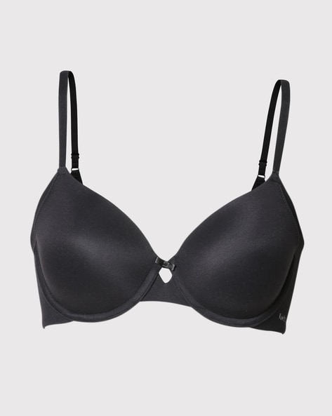  Women's Snap Bras, Front Closure Wirefree Thin Full Coverage Bra,  Sexy Push Up Plus Size Bra Demi Bra (Color : Black, Size : Large) :  Clothing, Shoes & Jewelry