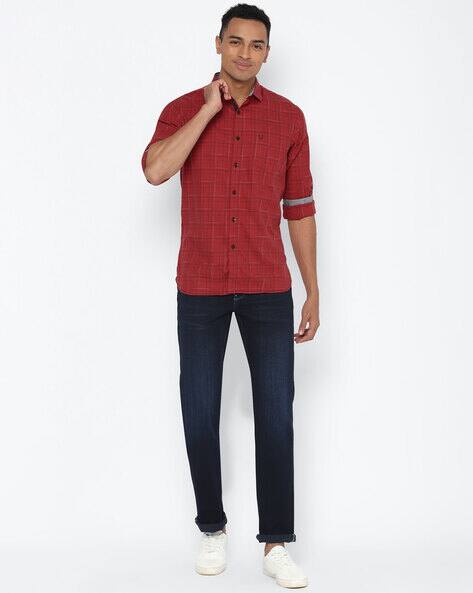Maroon Shirts for Men by ALLEN SOLLY 