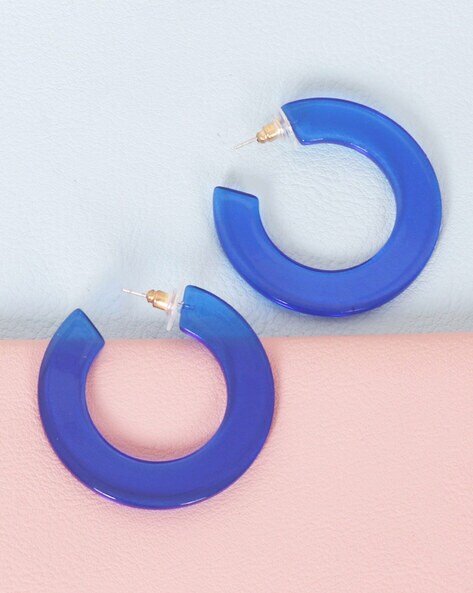 Perky Diva - Blue Horizon Lace Hoop Earrings | Unique Queen Anne's Lace  Flower Earrings
