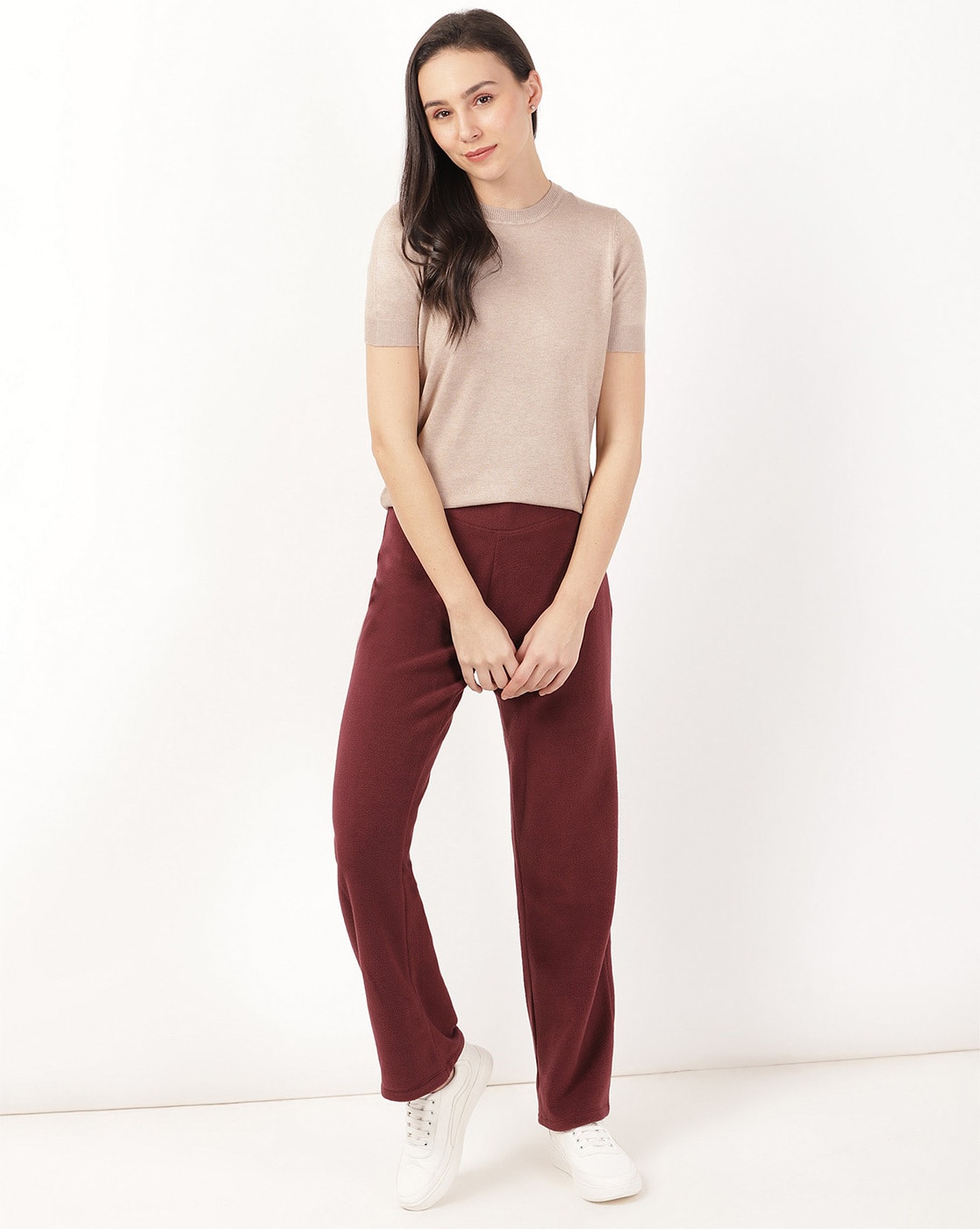 MARKS  SPENCER Slim Fit Women Maroon Trousers  Buy MARKS  SPENCER Slim  Fit Women Maroon Trousers Online at Best Prices in India  Flipkartcom