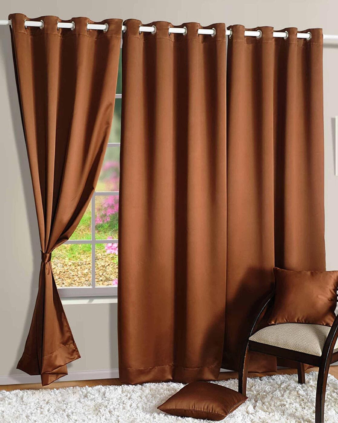 Buy Brown Curtains Accessories For Home Kitchen By Swayam Online Ajiocom