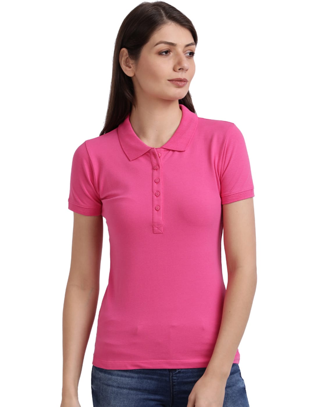 pink polo t shirt women's