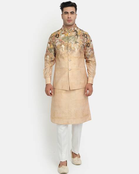 Buy Khaki 2-Piece Ethnic Suit for Men 
