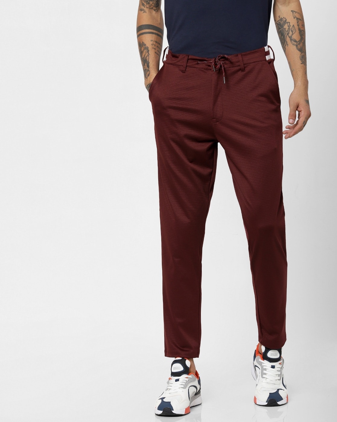 Trousers in printed cotton dark red  Weekend Max Mara