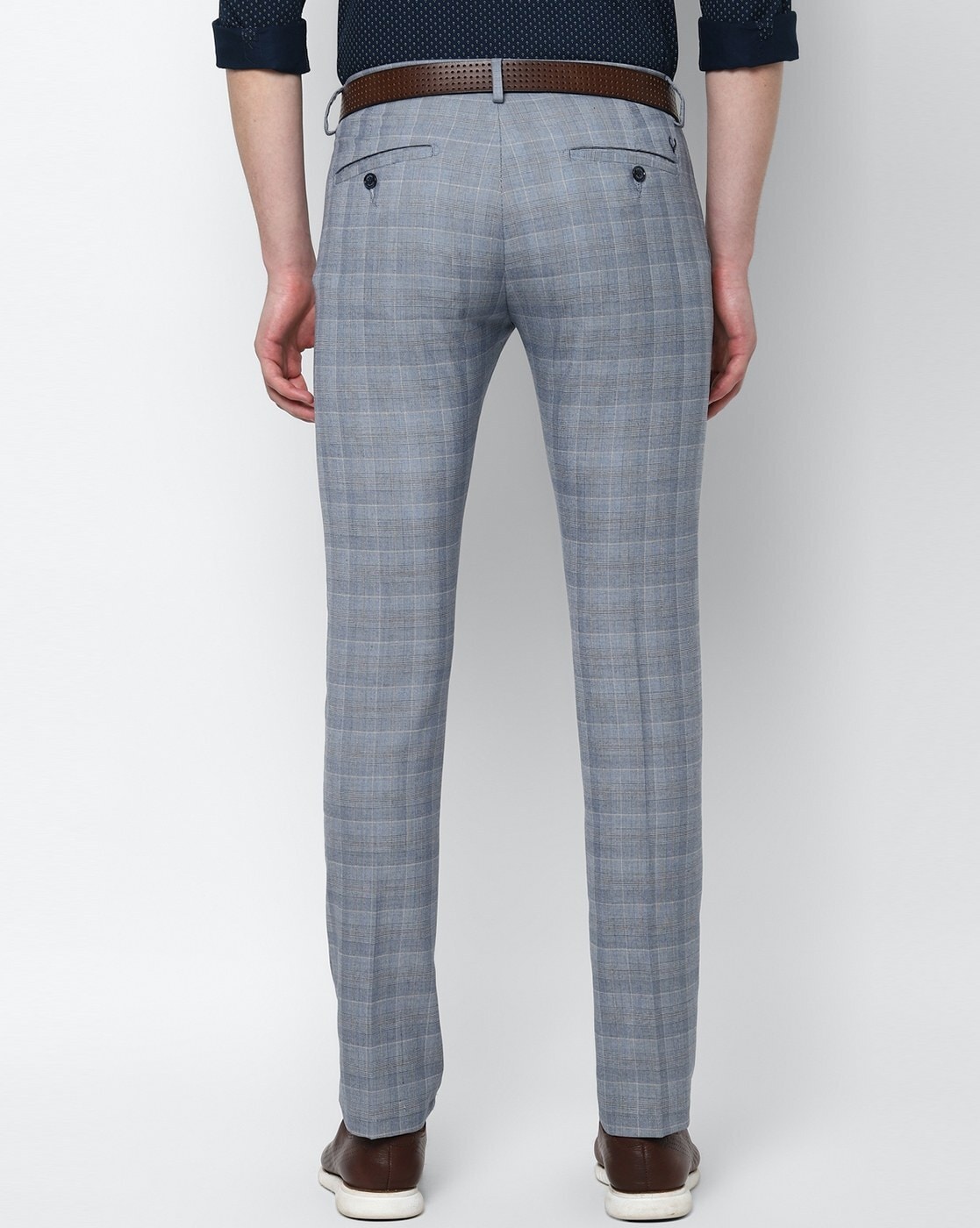 Buy Louis Philippe Sport Grey Slim Fit Checks Trousers for Mens Online @  Tata CLiQ