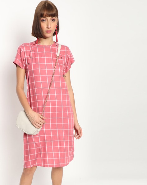 Checked discount shift dress