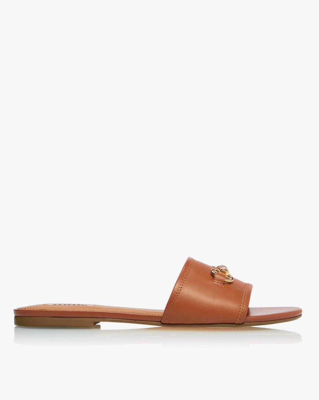 dune flat tan sandals