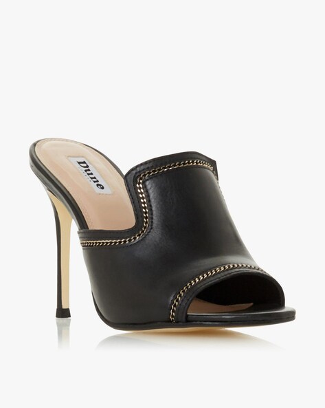 Black heel outlet mule sandals