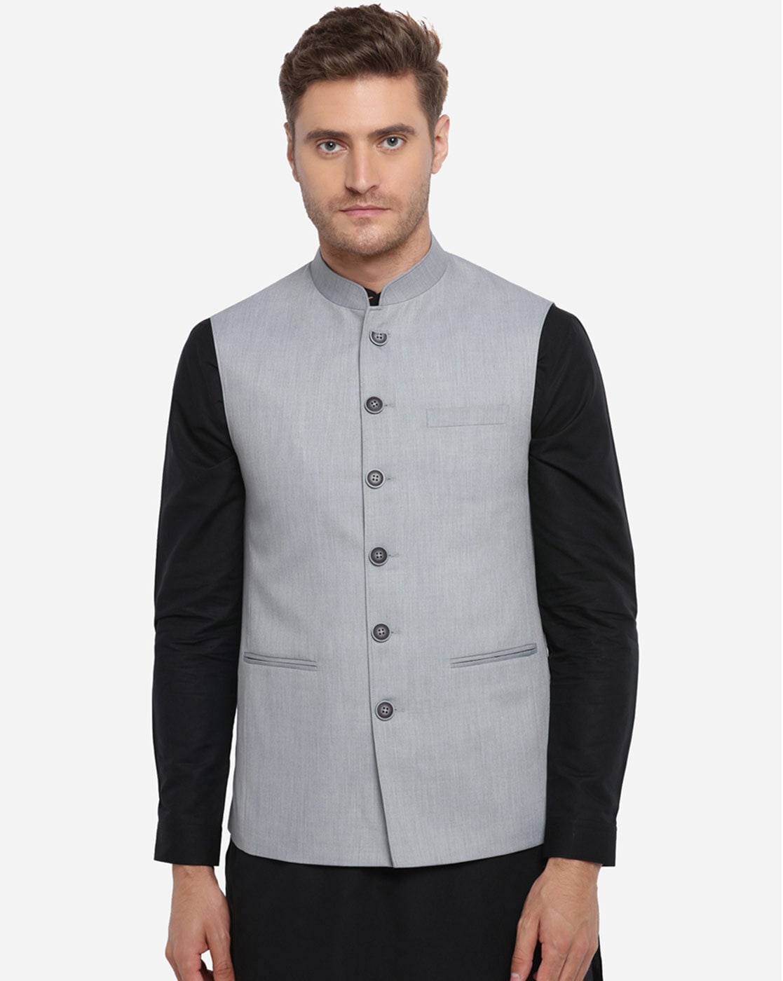 Buy Grey 3 Piece Ethnic Suit for Men by Modi Jacket Online Ajio