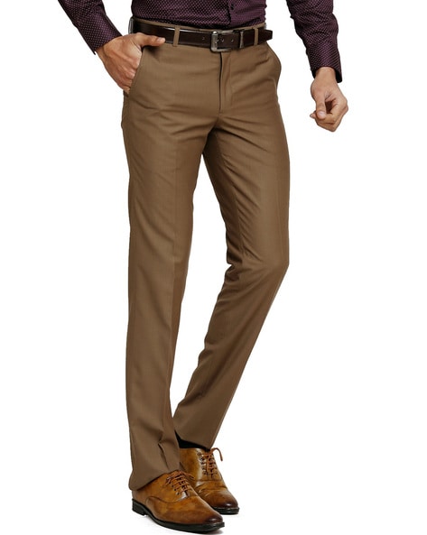 Shotarr Mens Slim Fit Brown Formal Trouser for Men and Boys  Polyester  Viscose Bottom Formal Pants