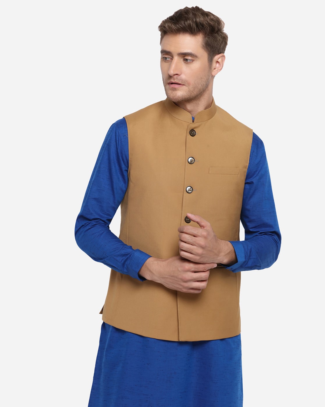 Nehru Jacket Online | Buy Modi Jacket Online In India | Rajubhai  Hargovindas SizeKurta 42 Color Beige